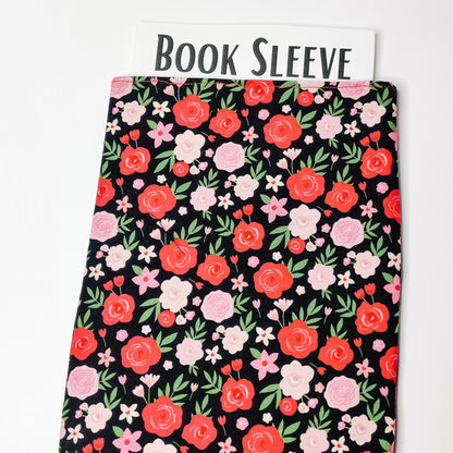 Valentine Floral Black Book Sleeve