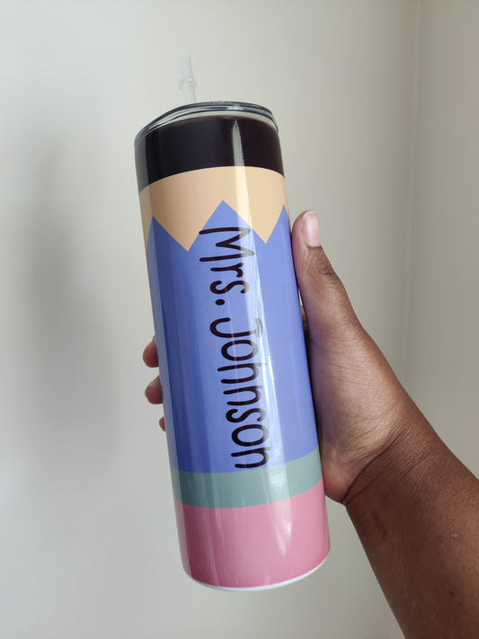 Personalized Pencil 20 oz Tumbler