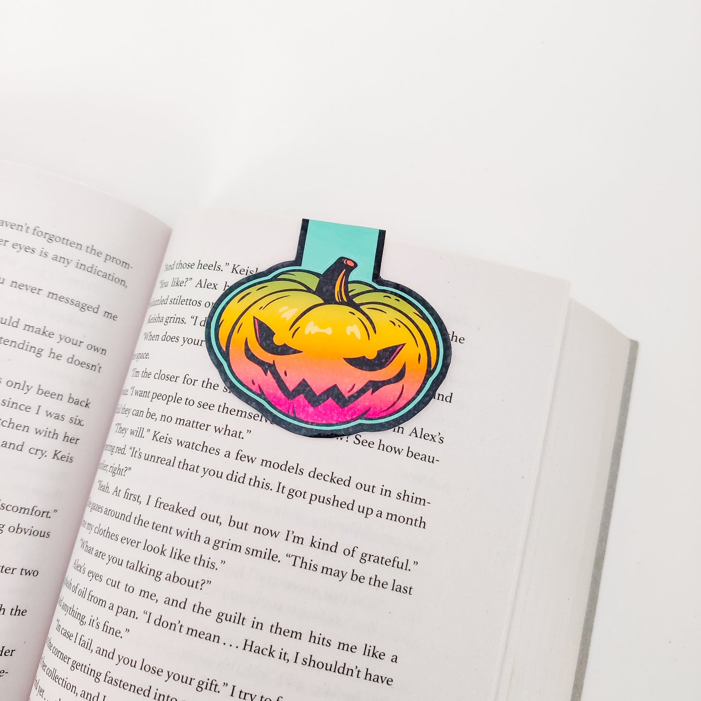 Neon Pumpkin Magnetic Bookmark