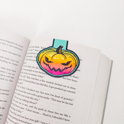 Neon Pumpkin Magnetic Bookmark