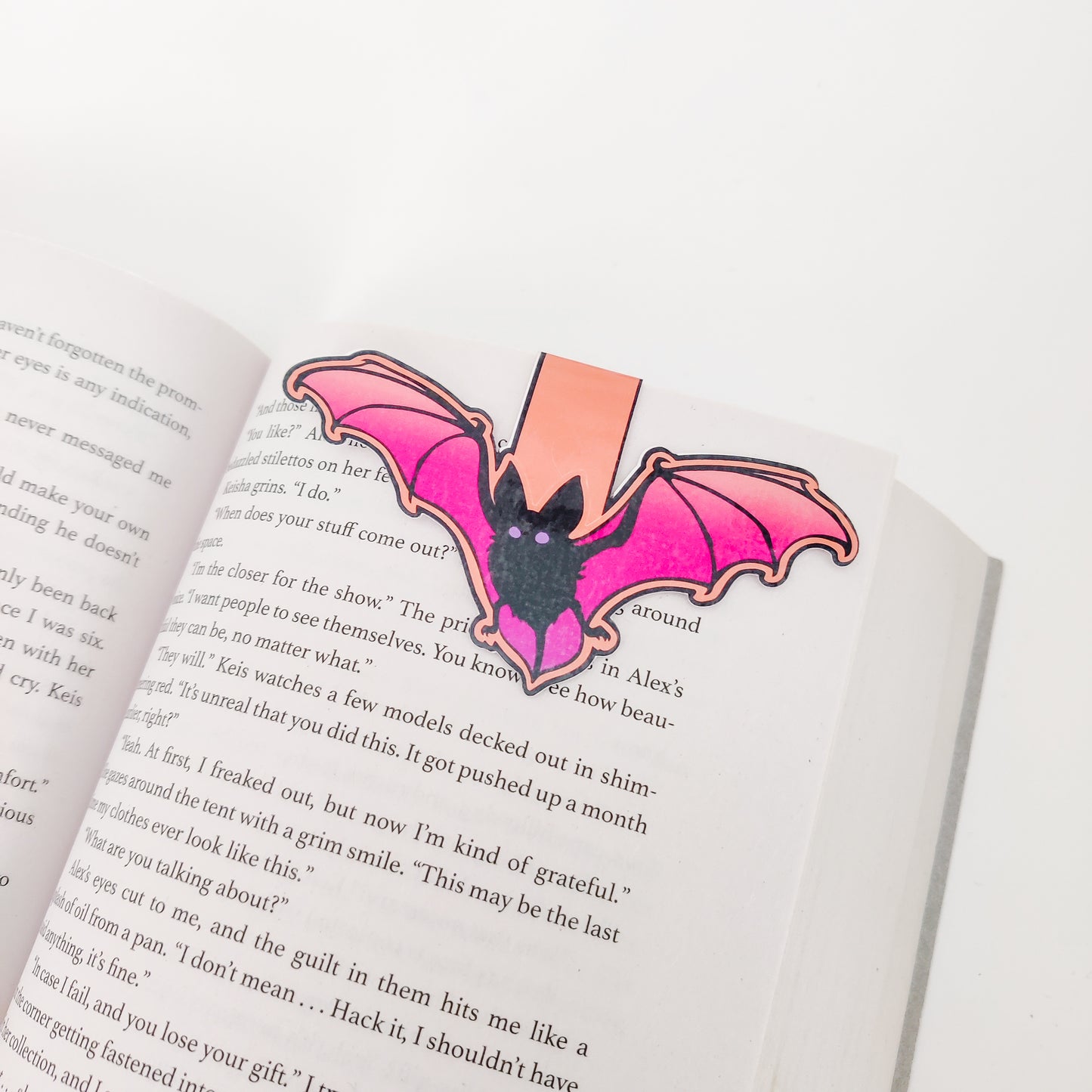 Neon Bat Magnetic Bookmark