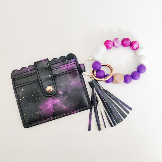 Purple Galaxy Wallet Wristlet