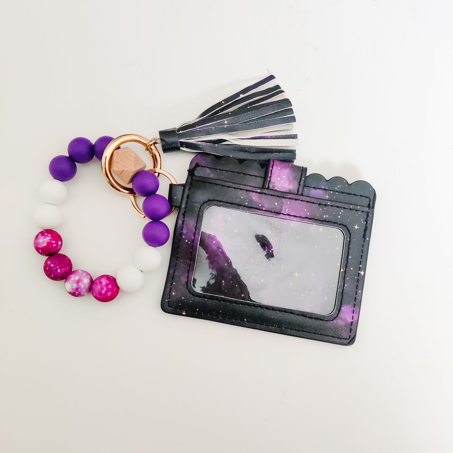 Purple Galaxy Wallet Wristlet
