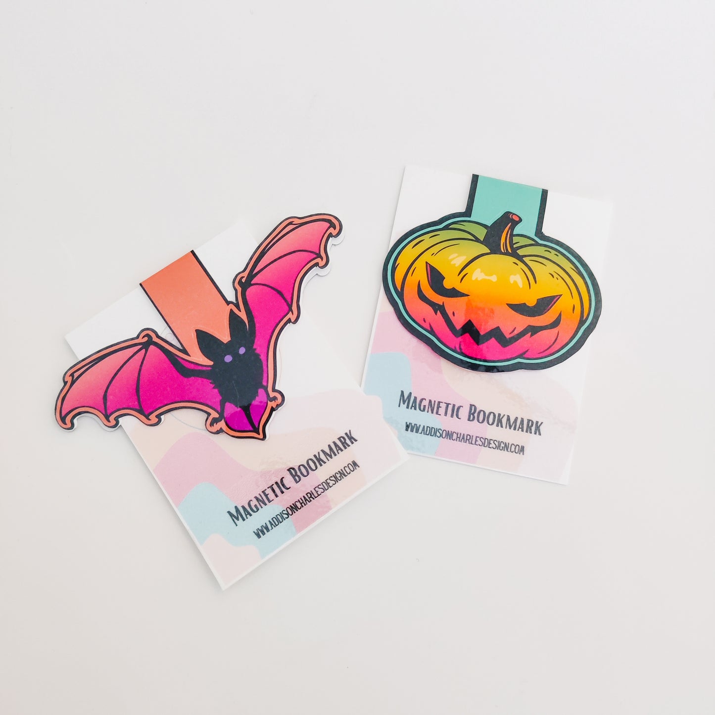 Neon Pumpkin Magnetic Bookmark