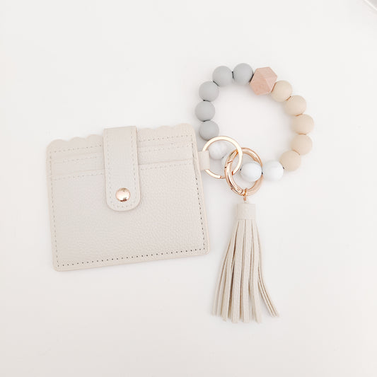 Cream Wallet Wristlet