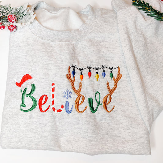 Believe Embroidered Sweatshirt