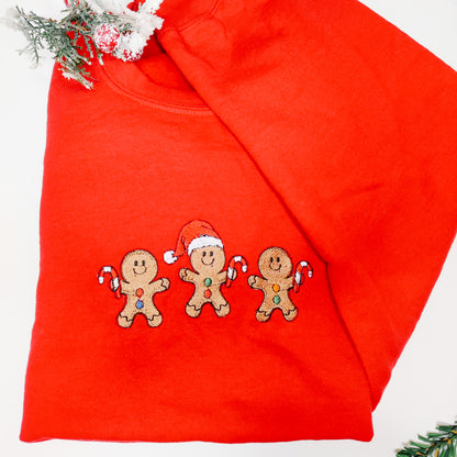 Gingerbread Men Embroidered Sweatshirt