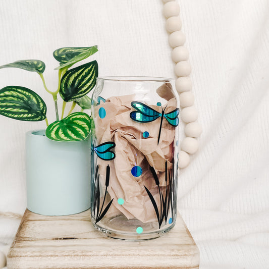 Dragonfly Can Glass Cup