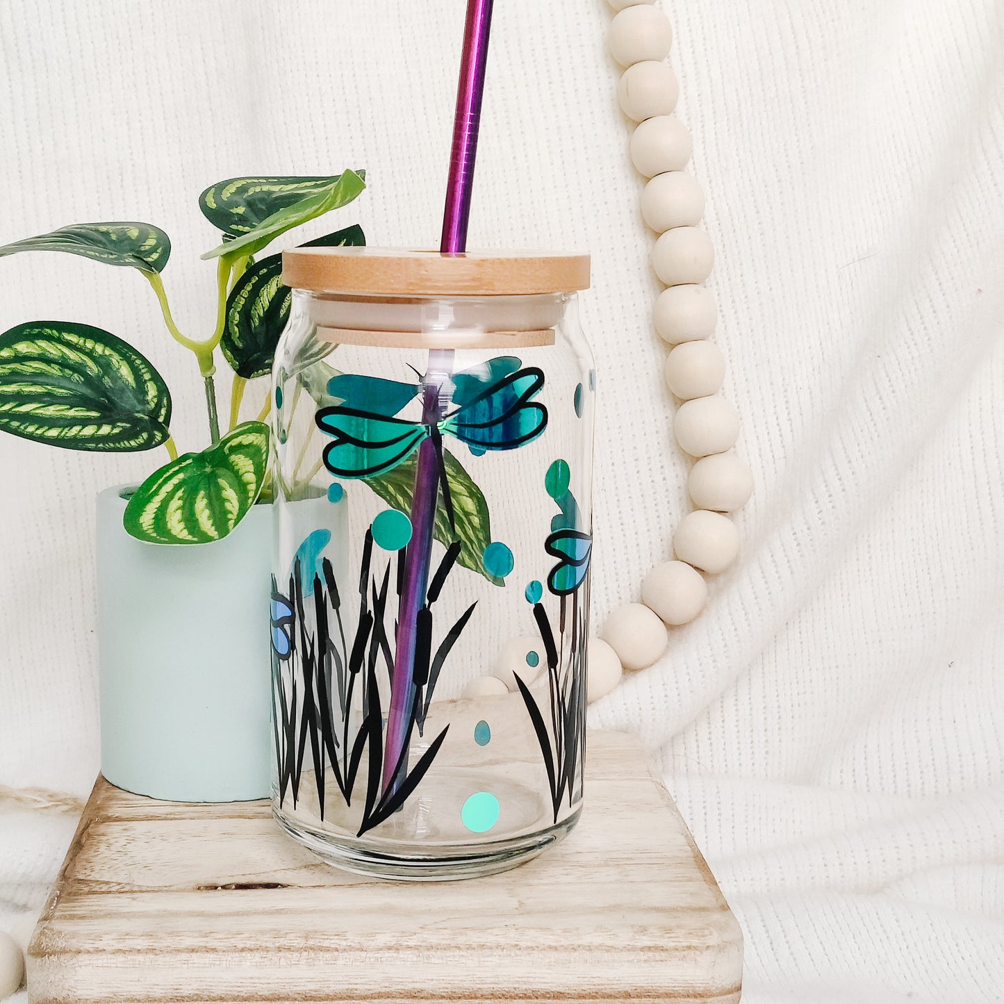 Dragonfly Can Glass Cup