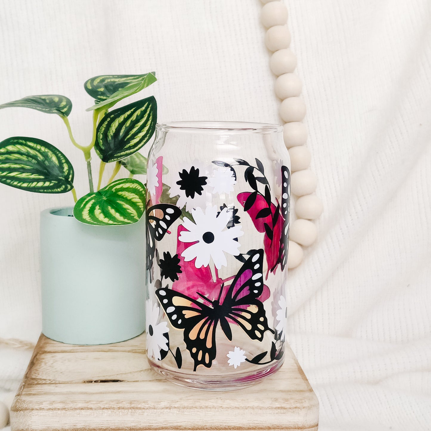 Butterfly Can Glass Cup