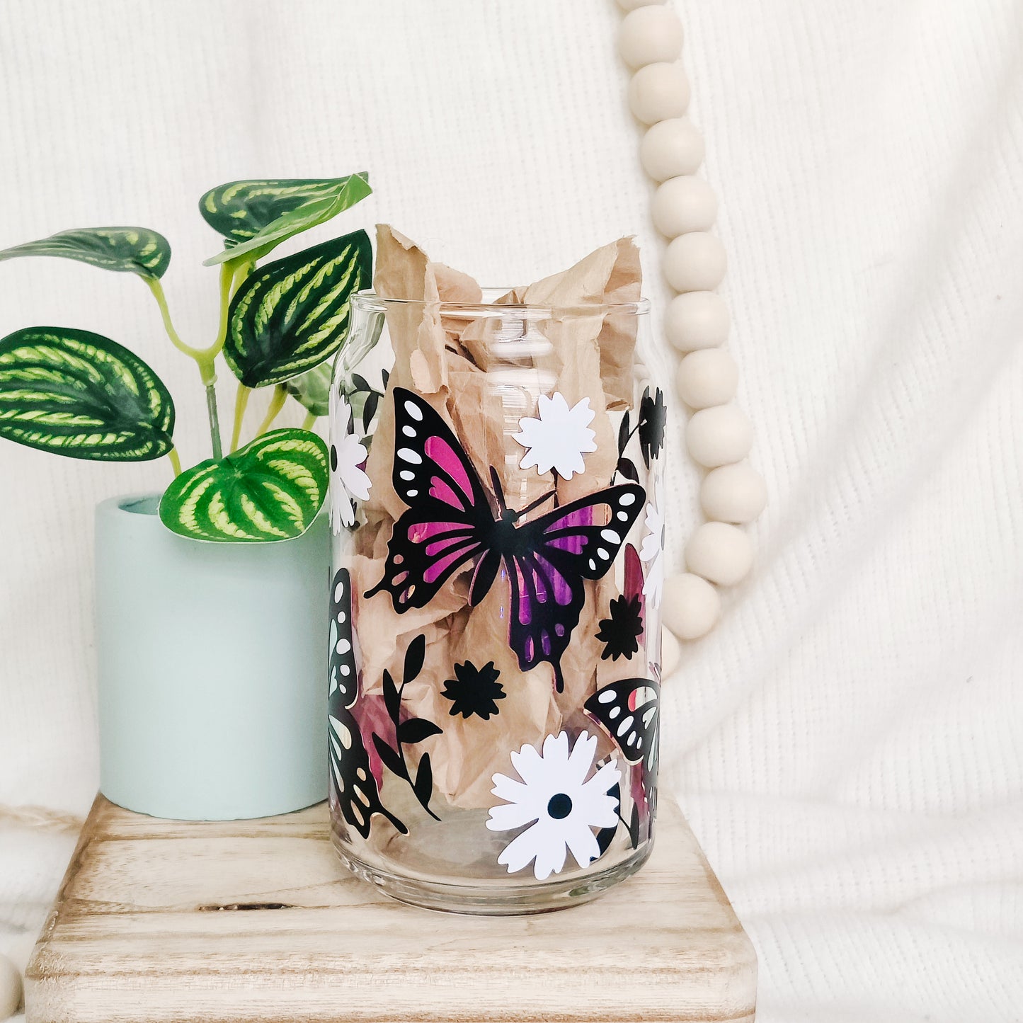 Butterfly Can Glass Cup