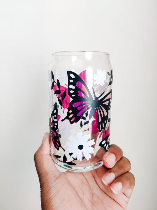 Butterfly Can Glass Cup