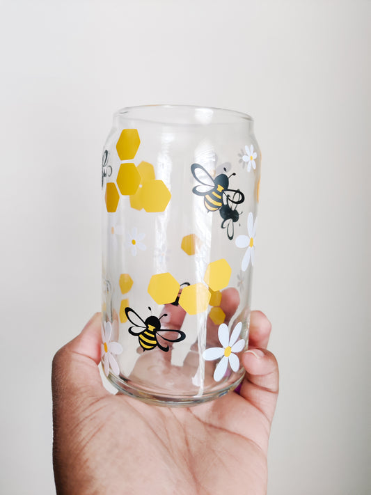 Bumblebee Can Glass Cup