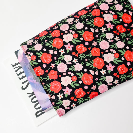 Valentine Floral Black Book Sleeve