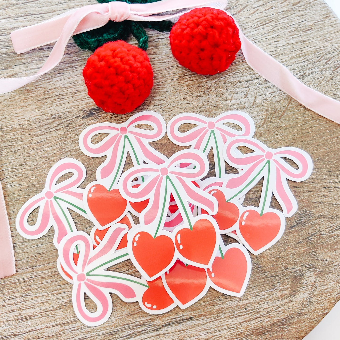 Bow and Cherries Sticker