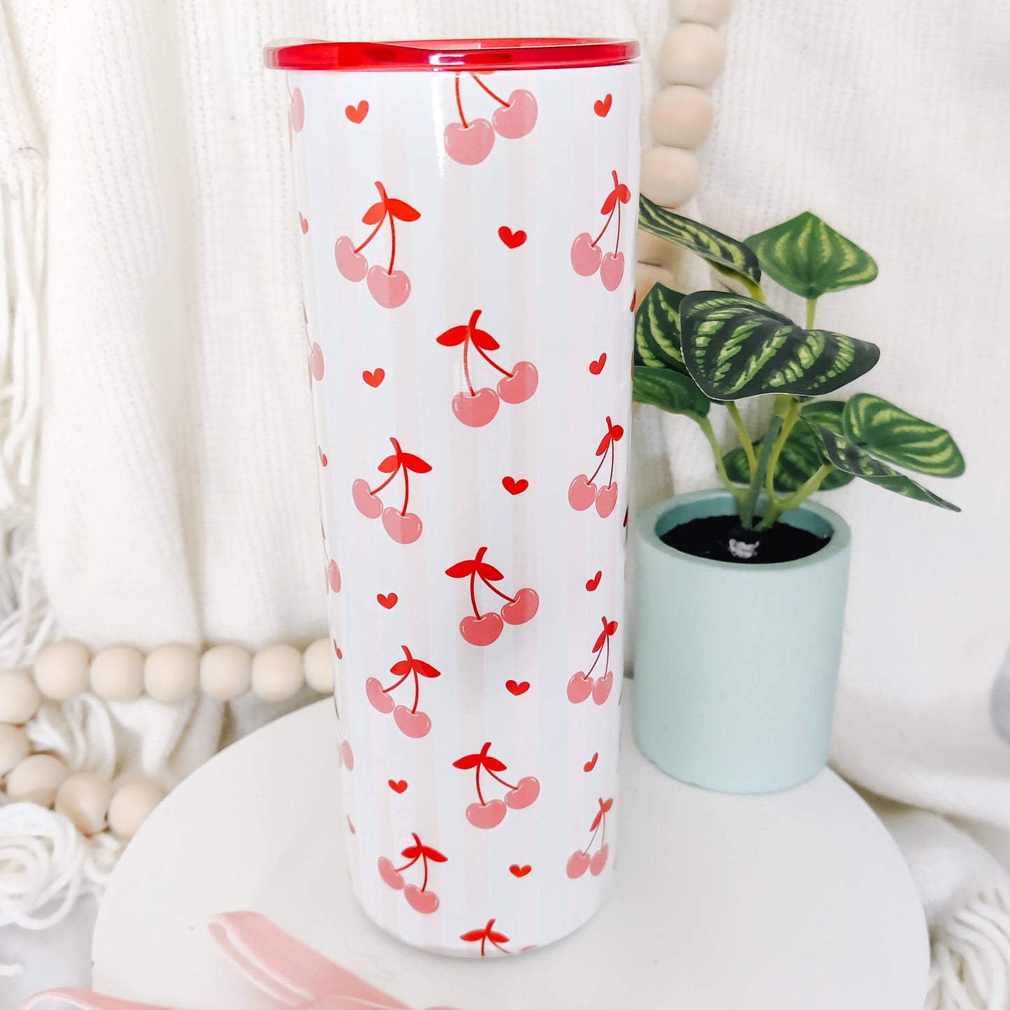 Cherries and Stripes 20 oz Tumbler