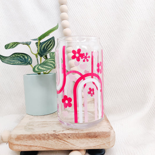 Love Rainbow Can Glass Cup