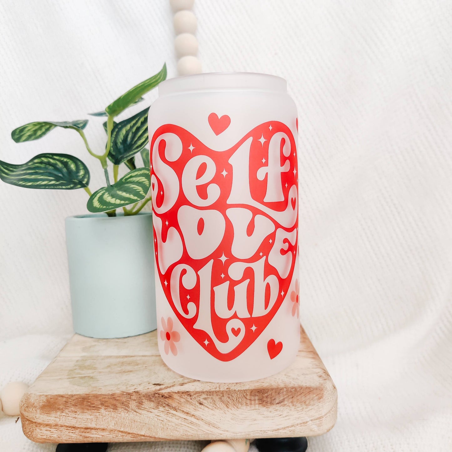 Self Love Club Can Glass Cup