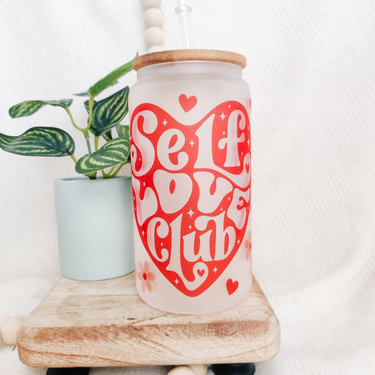 Self Love Club Can Glass Cup
