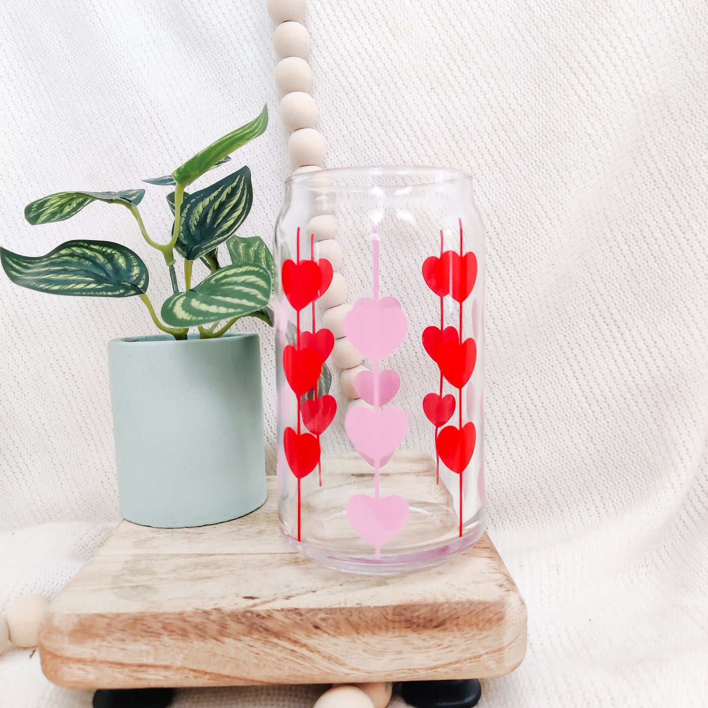 Heart Strings Can Glass Cup