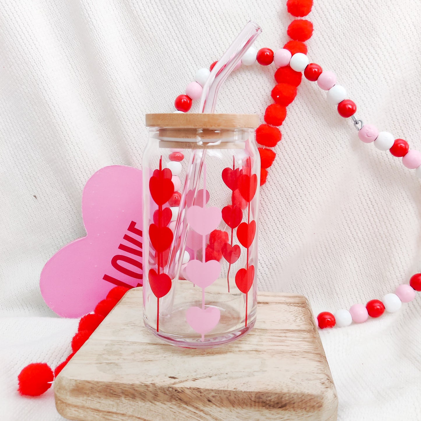 Heart Strings Can Glass Cup