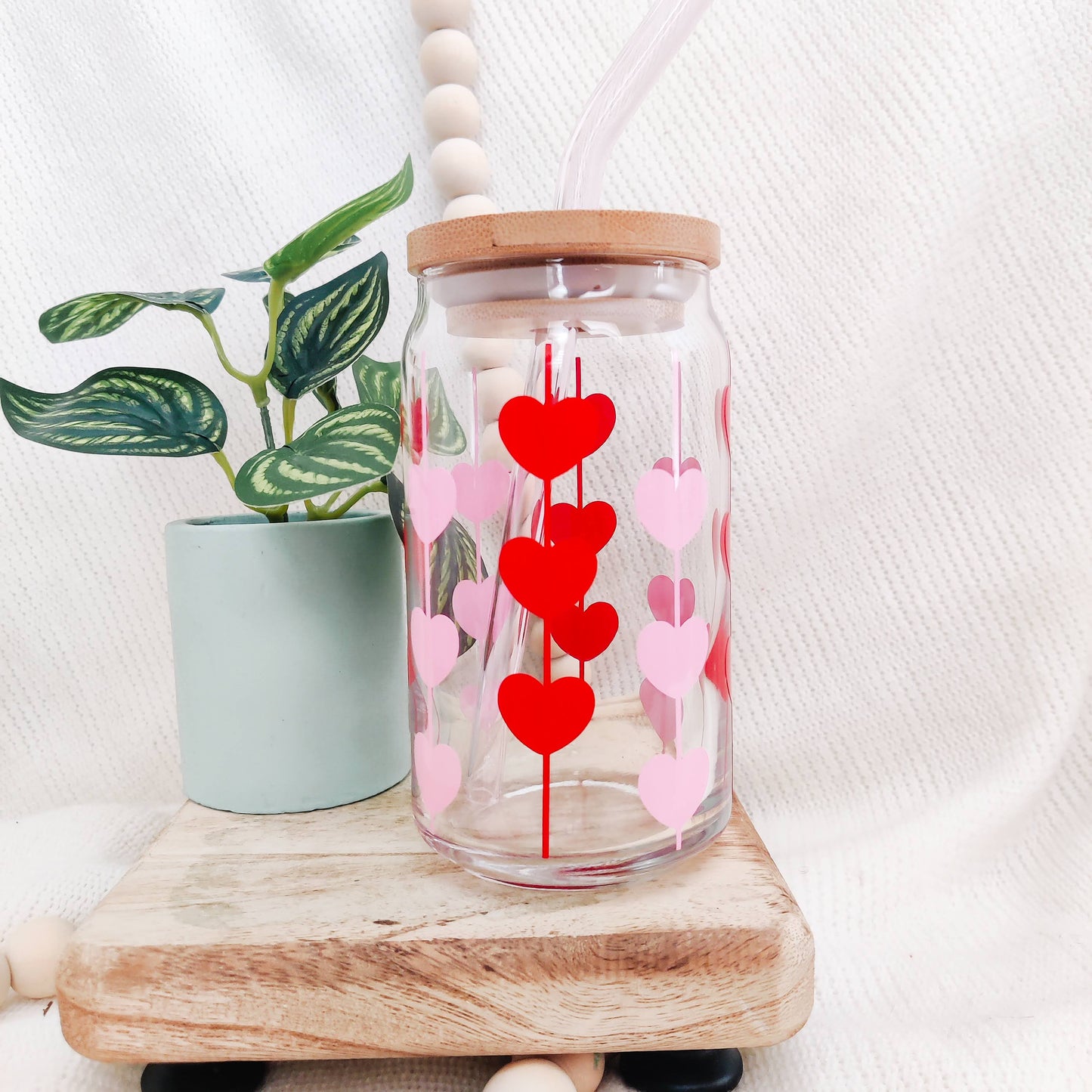 Heart Strings Can Glass Cup