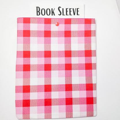 Valentine Plaid Book Sleeve