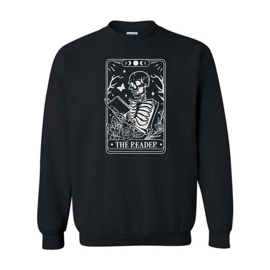 The Reader Skeleton Tarot Sweatshirt