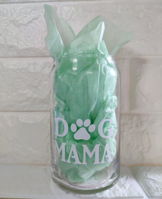 Dog Mama Can Glass Cup