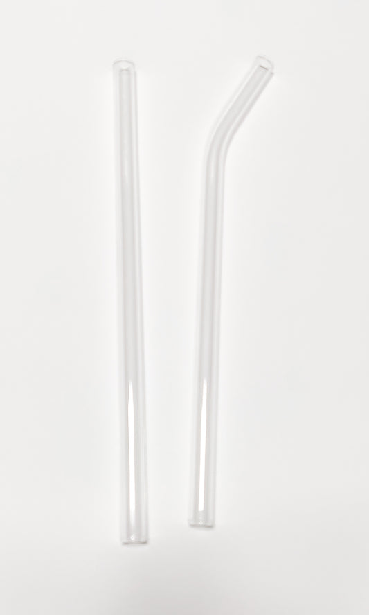 Clear Glass Reusable Straws- Straight/Bent