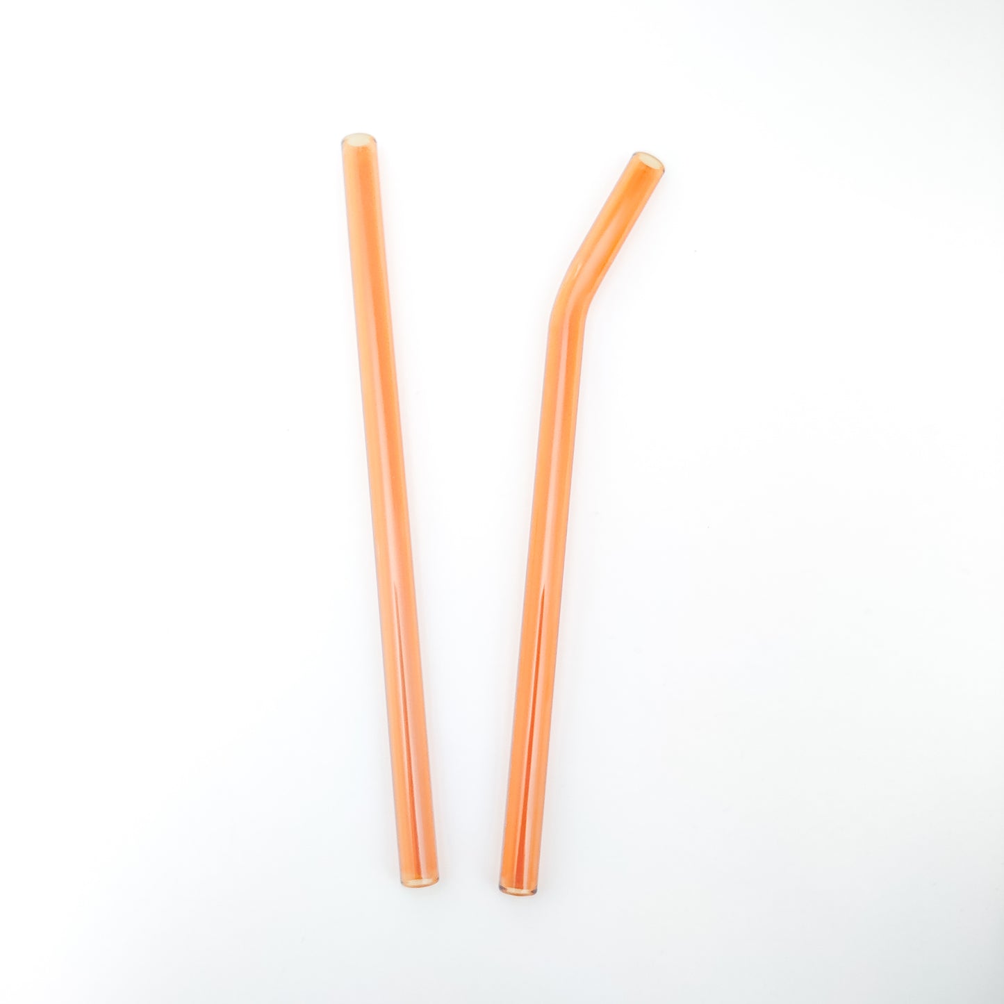 Orange Glass Reusable Straws- Straight/Bent