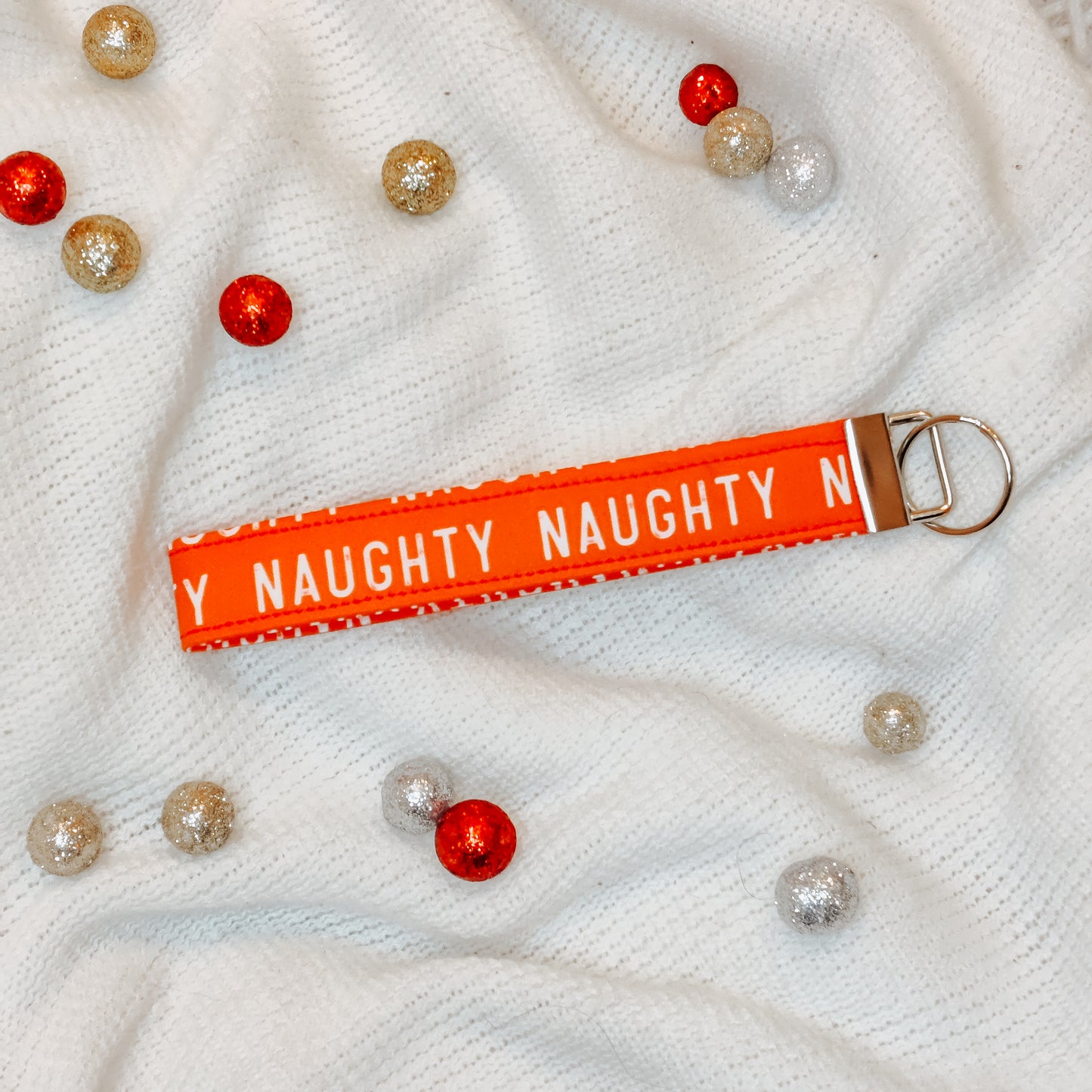 Naughty or Nice keychain Wristlets