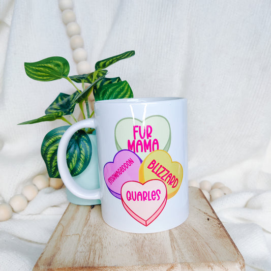 Conversation Hearts Personalized 15 Oz Mug
