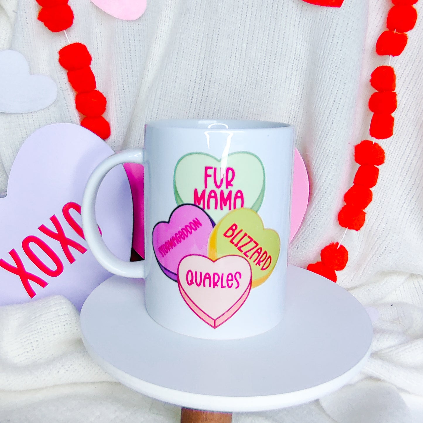 Conversation Hearts Personalized 15 Oz Mug