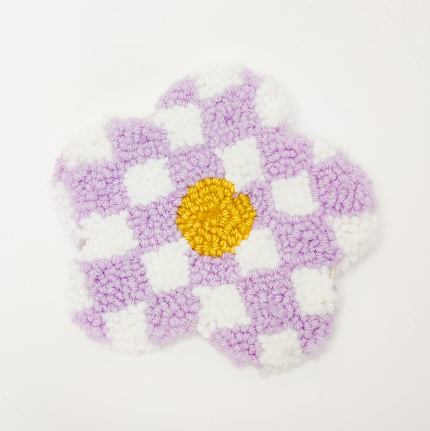 Lavender Checkered Daisy Coaster