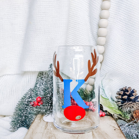 Personalized Letter Deer Can Glass Cup