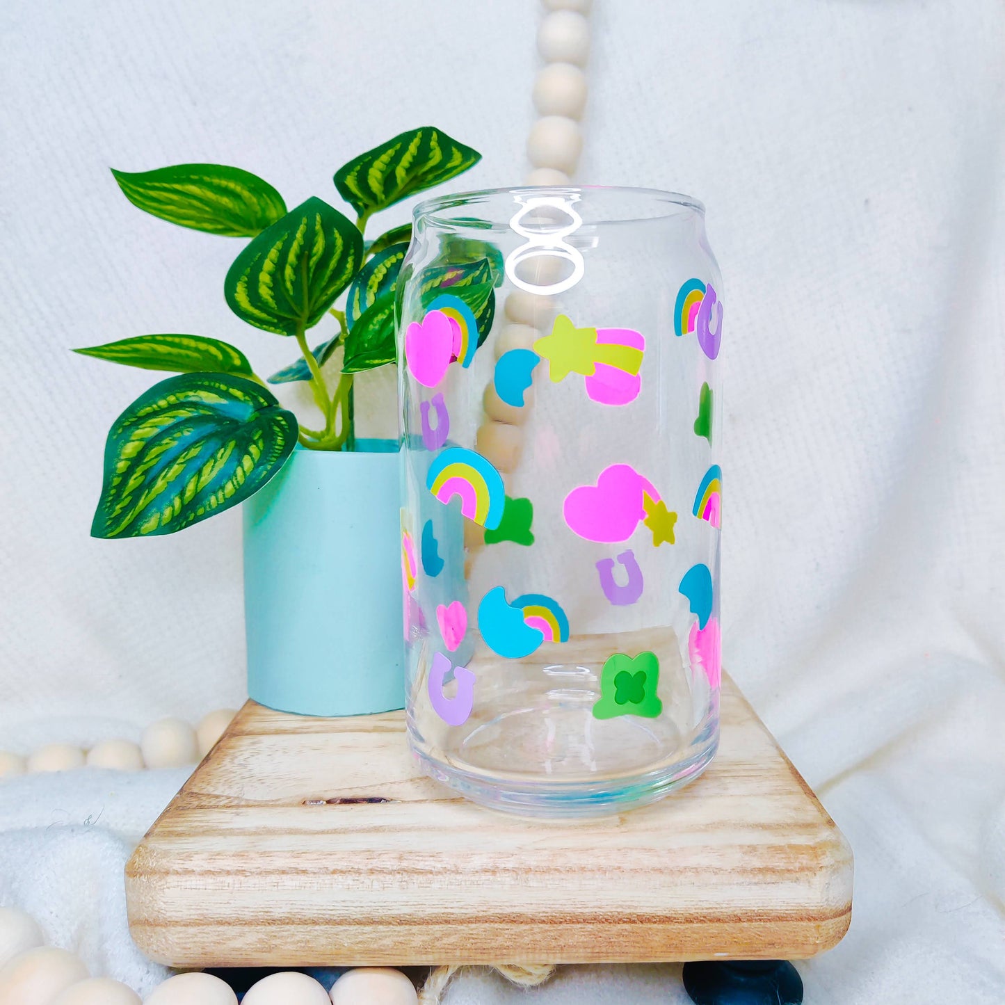 Charms of Luck Can Glass Cup