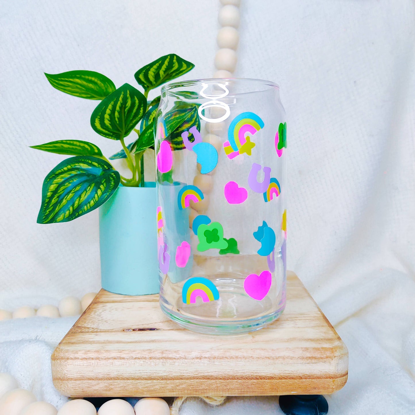 Charms of Luck Can Glass Cup
