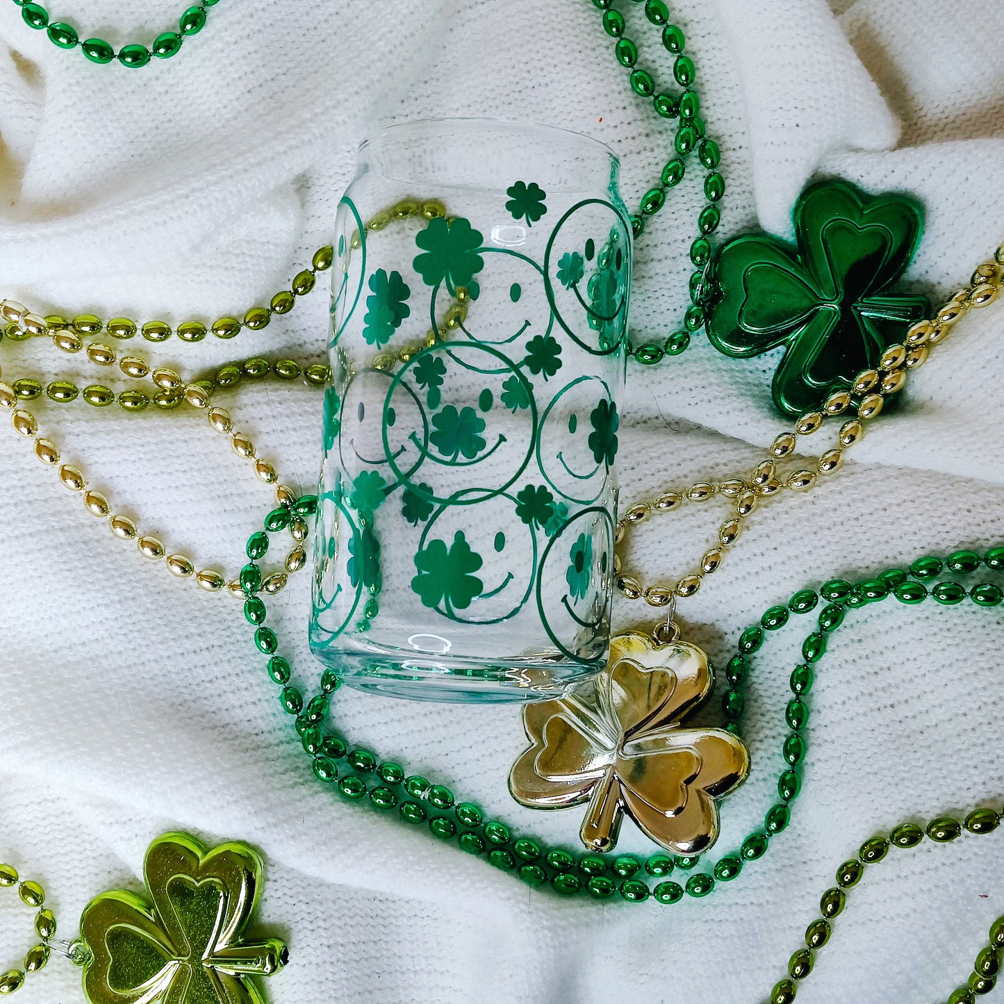 Clover Smiles Can Glass Cup