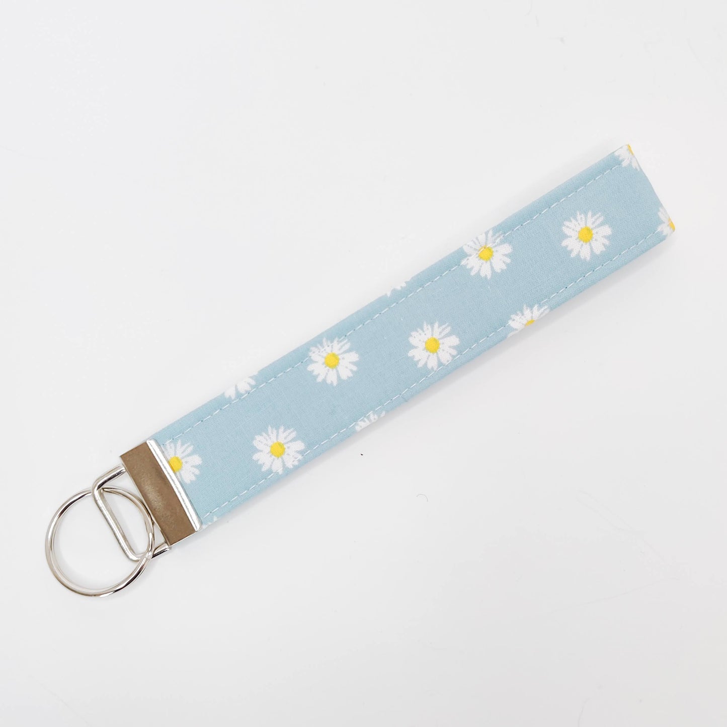 Blue Daisy Keychain Wristlet
