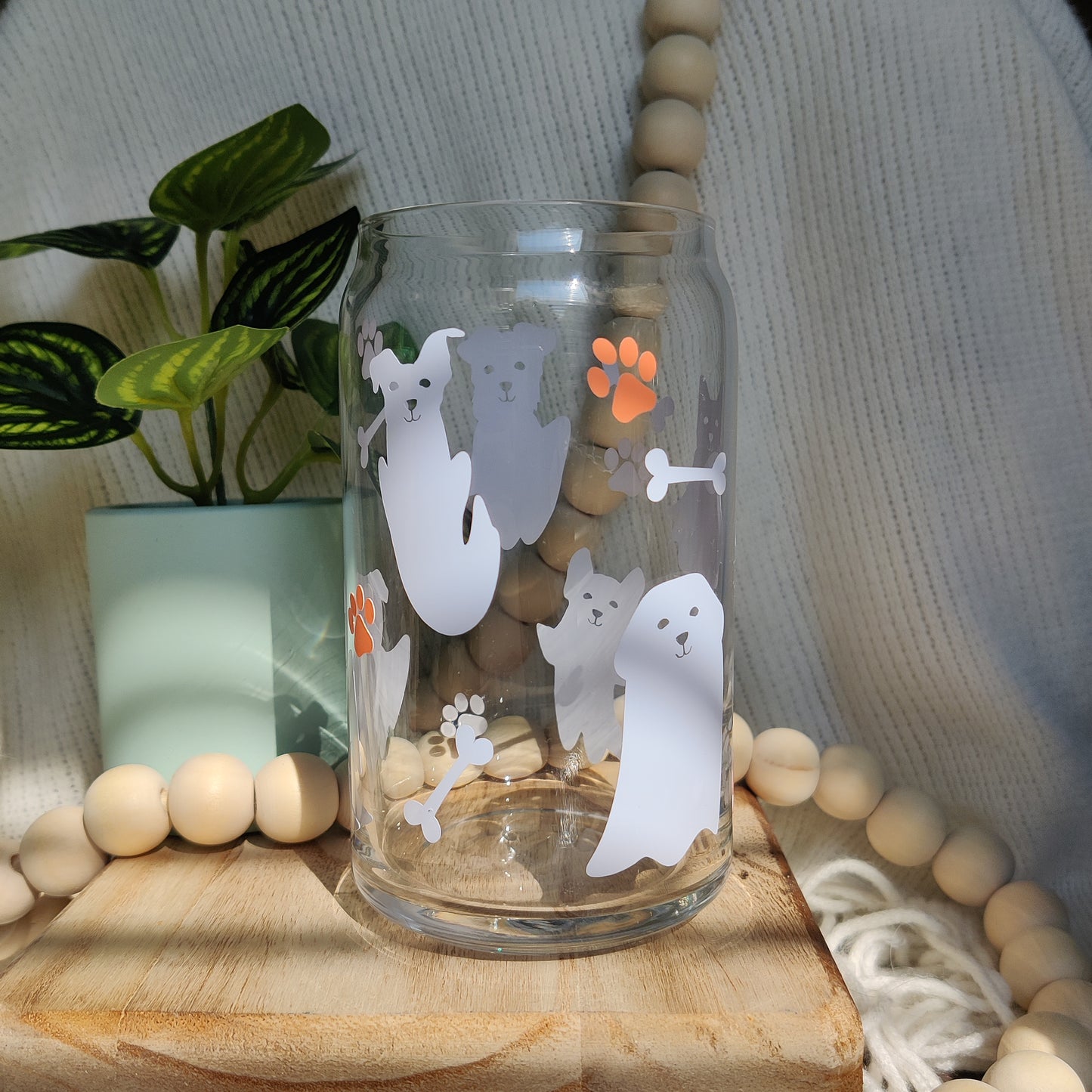 Dog Ghosts Glass Cup