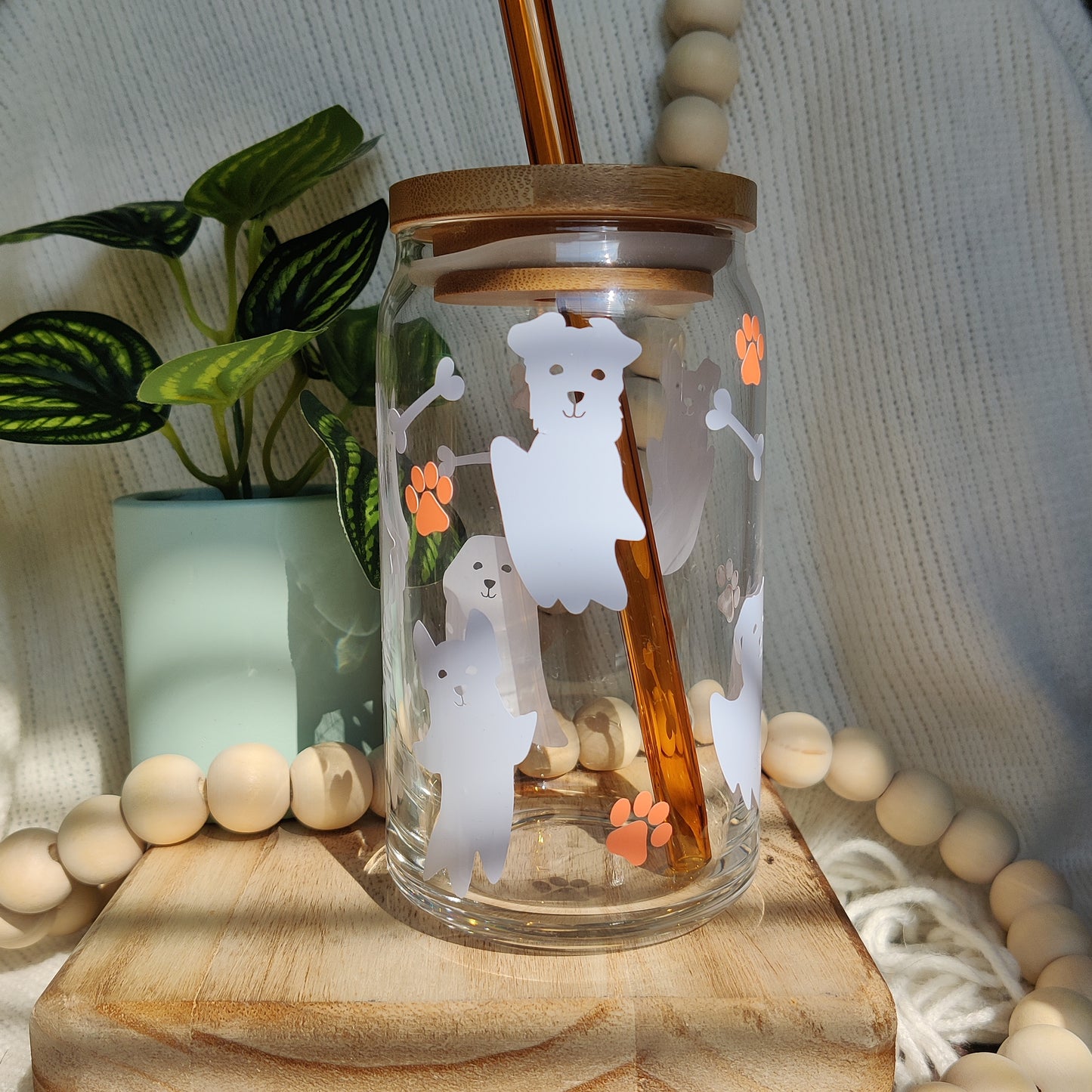Dog Ghosts Glass Cup