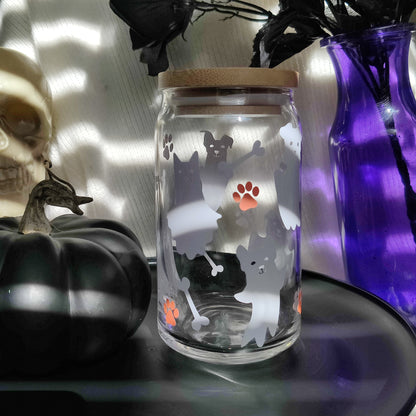 Dog Ghosts Glass Cup