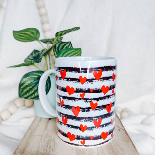 Hearts and Stripes 15 Oz Mug
