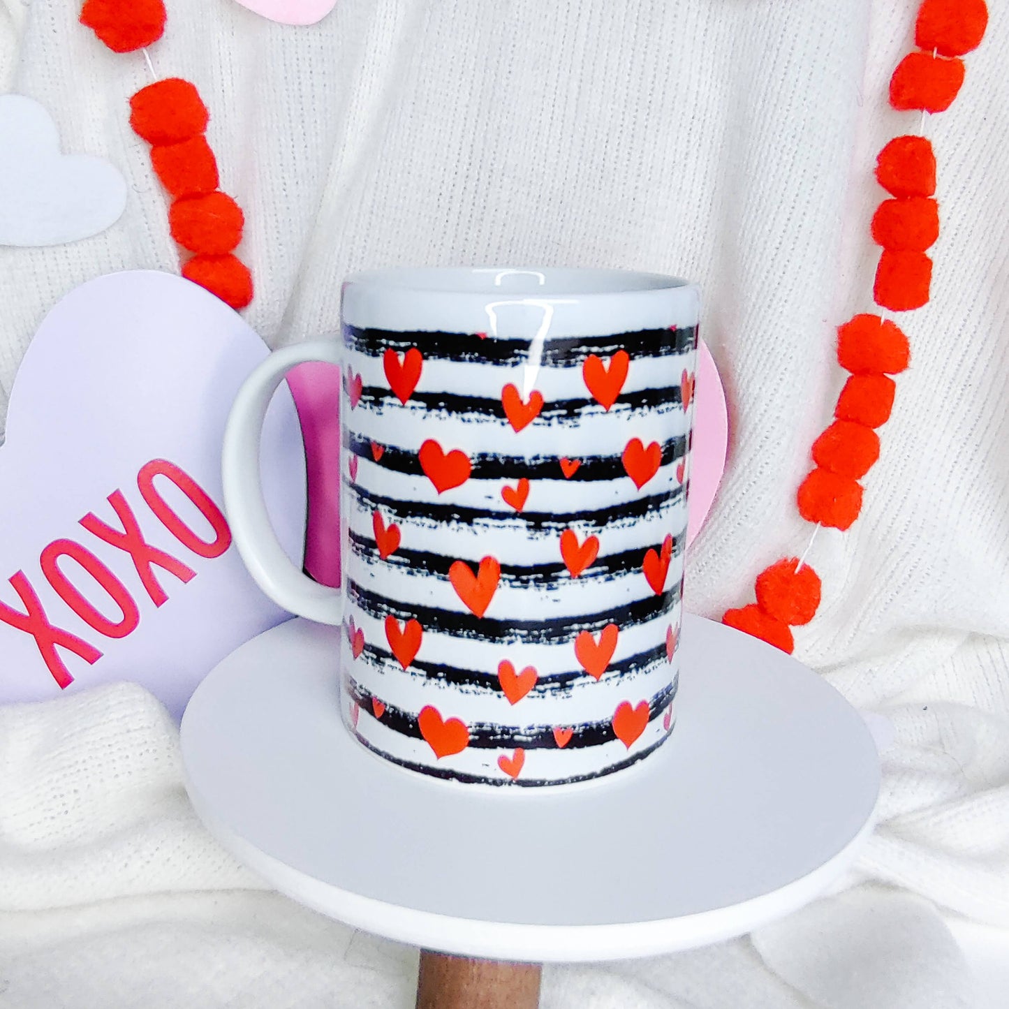 Hearts and Stripes 15 Oz Mug