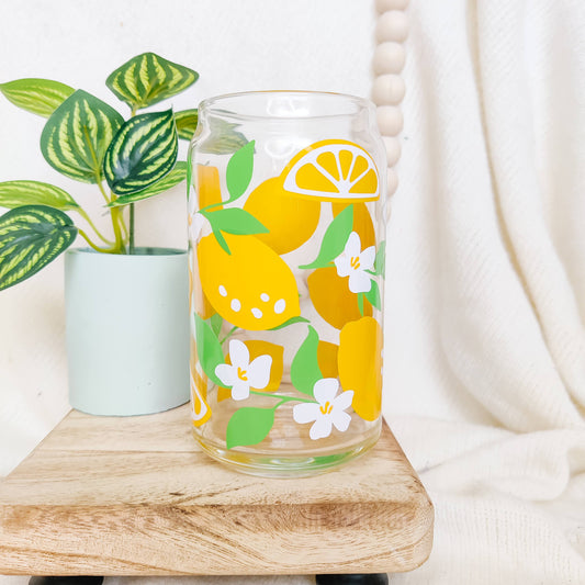 Lemon Blossom Can Glass Cup