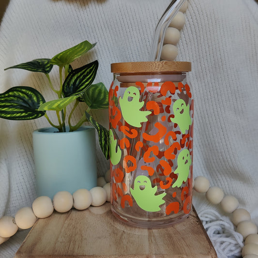 Leopard ghosts Glass Cup