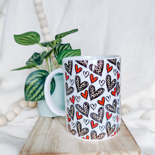 Leopard Hearts 15 Oz Mug