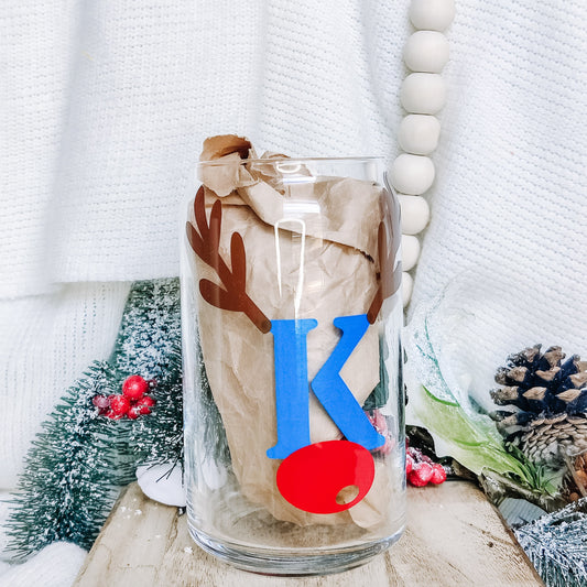 Personalized Letter Deer Can Glass Cup