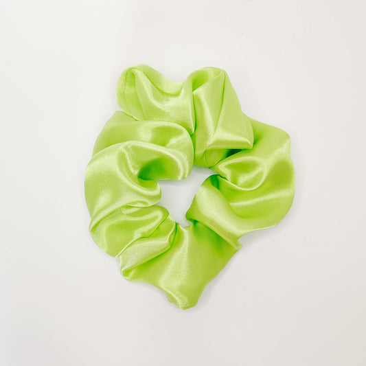 Lime Satin Scrunchie